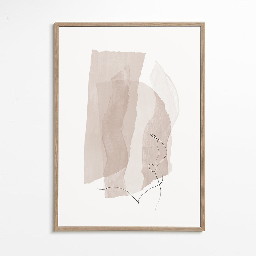 Minimalistisk beige billede med linje