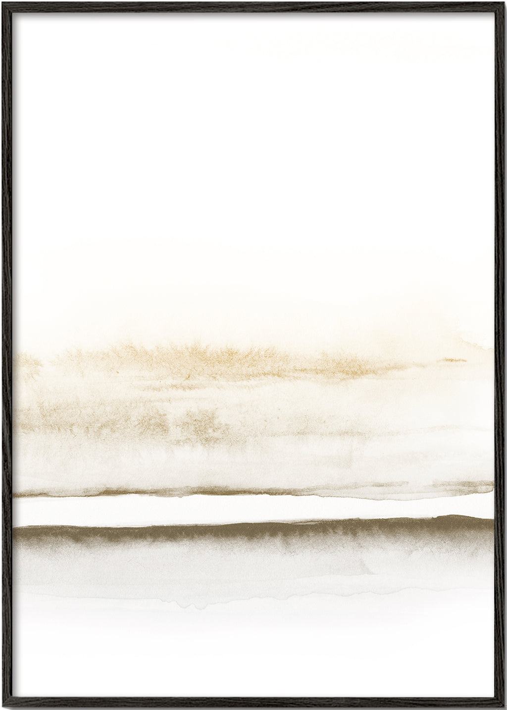 Landskabskunst minimalistisk akvarel beige