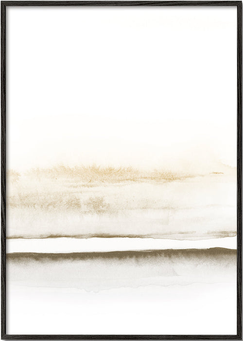 Landskabskunst minimalistisk akvarel beige