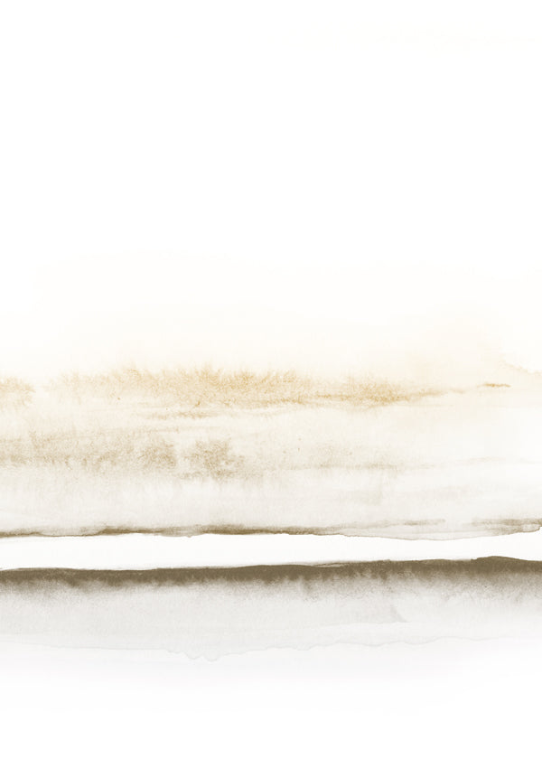 Landskabskunst minimalistisk akvarel beige