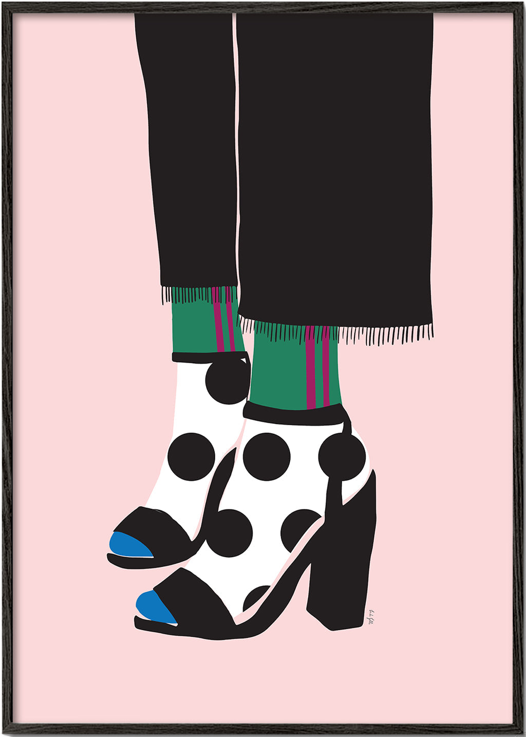 Illustration sokker og hæle