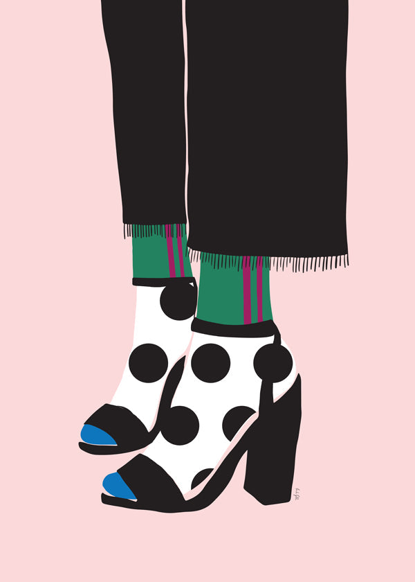 Illustration sokker og hæle