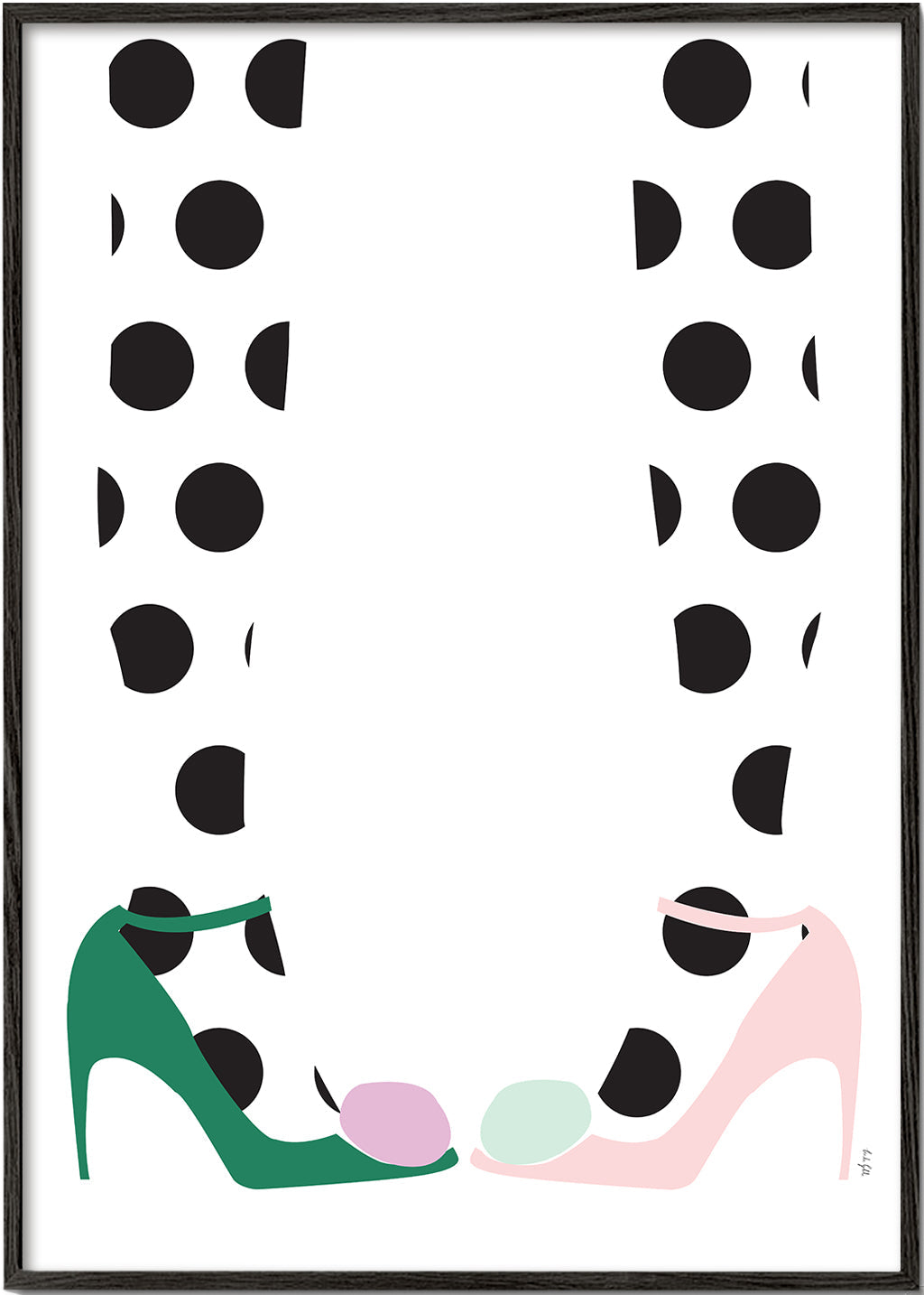 Illustration af sko med prikker