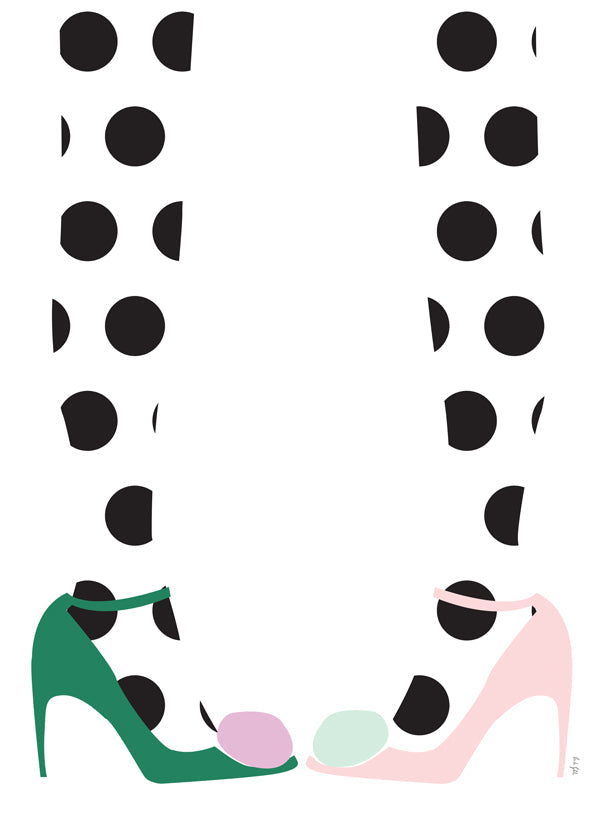 Illustration af sko med prikker