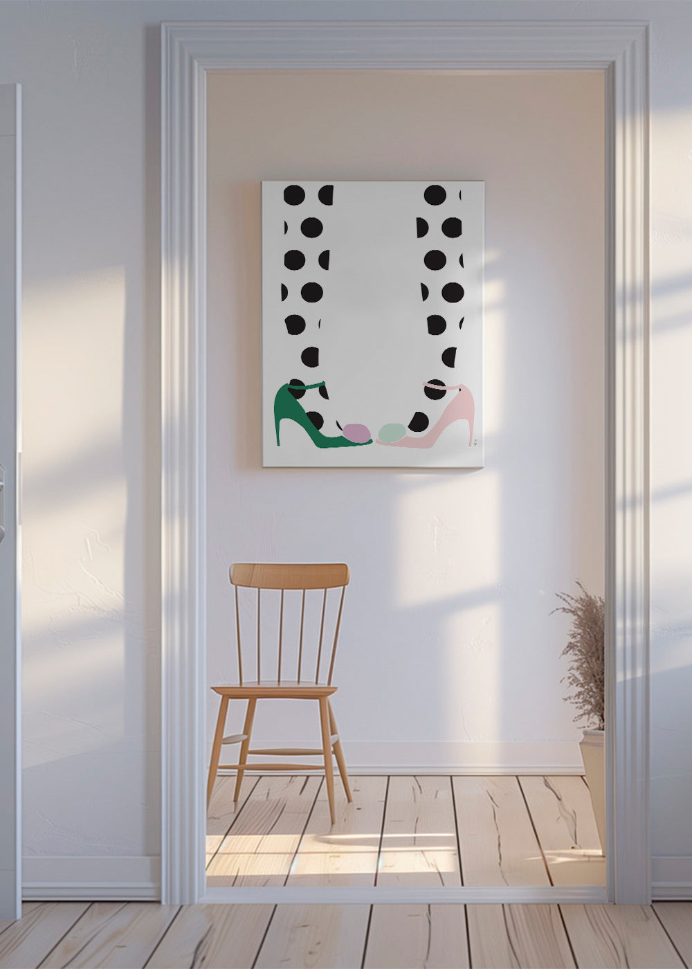 Illustration af sko med prikker