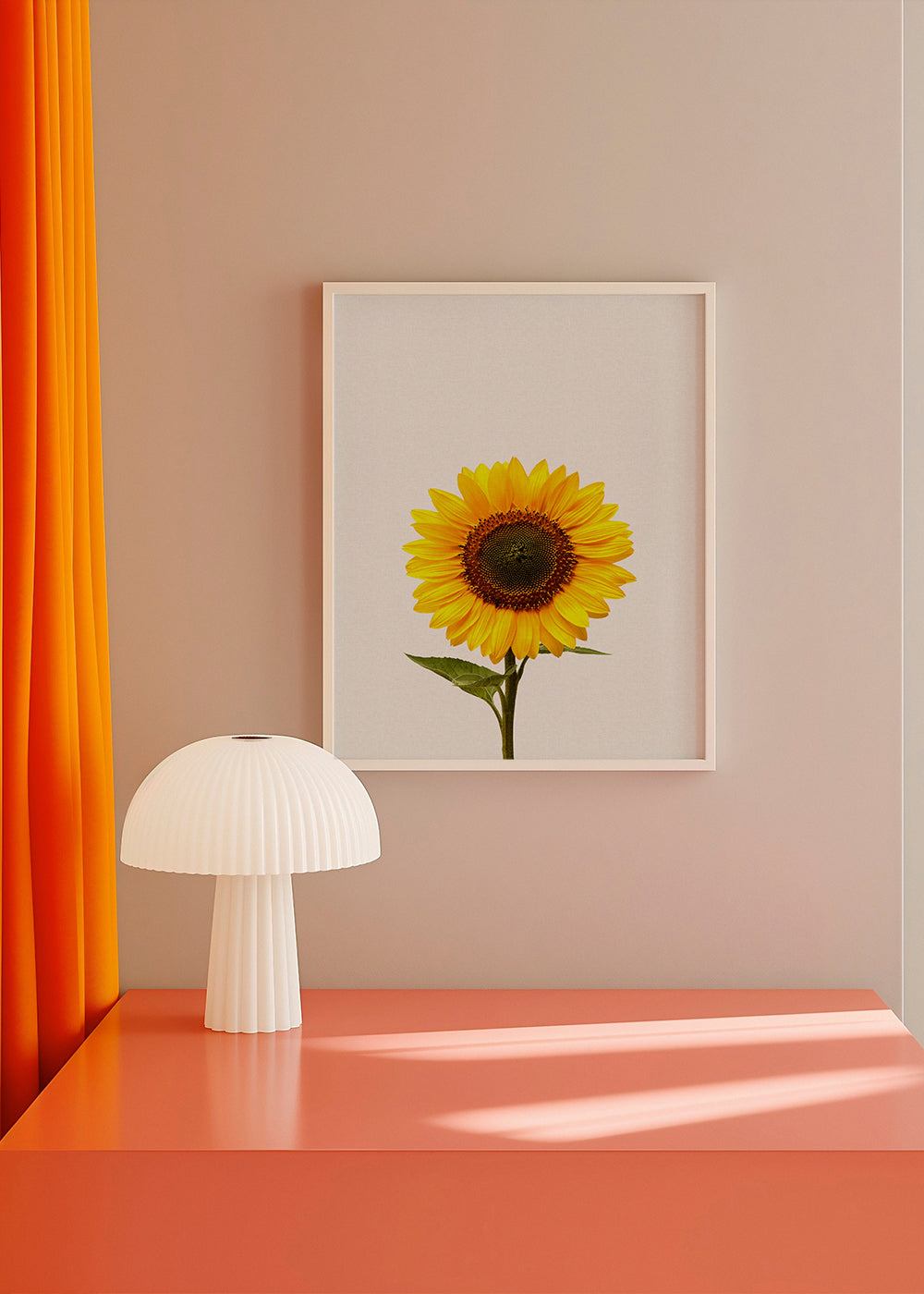 Botanisk plakat: isoleret solsikke