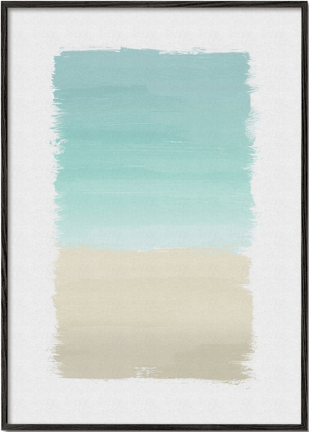 Abstrakt billede turkis og beige