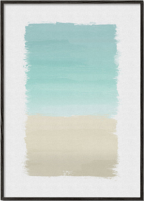 Abstrakt billede turkis og beige