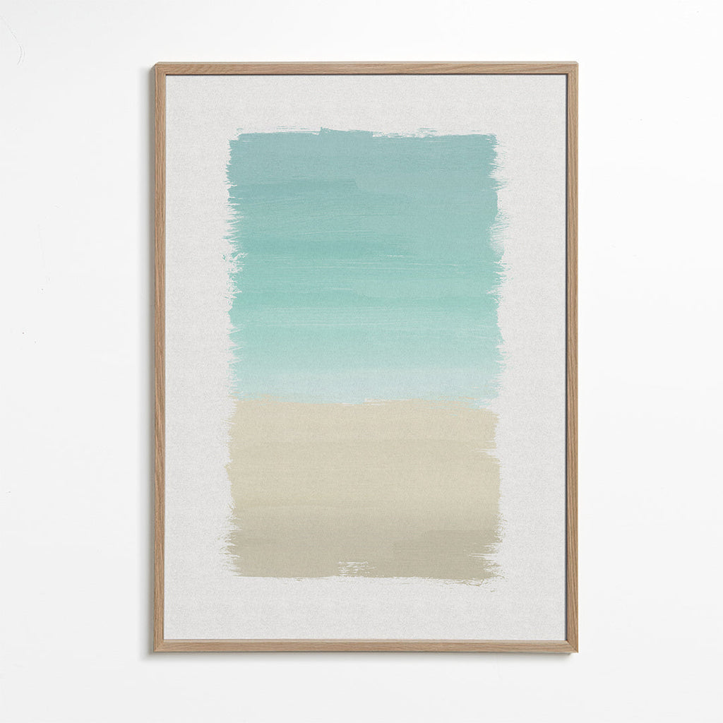 Abstrakt billede turkis og beige