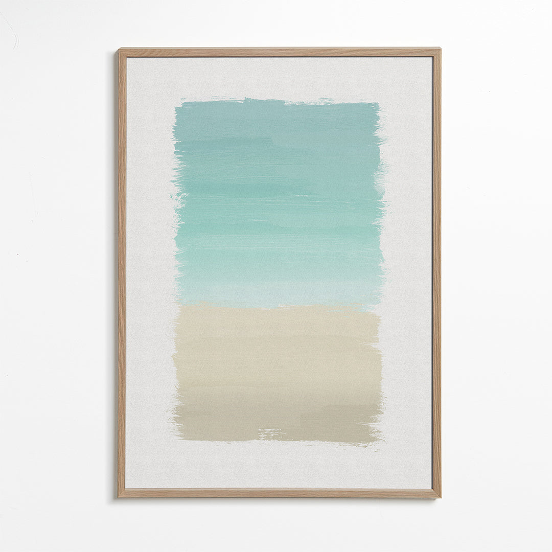 Abstrakt billede turkis og beige