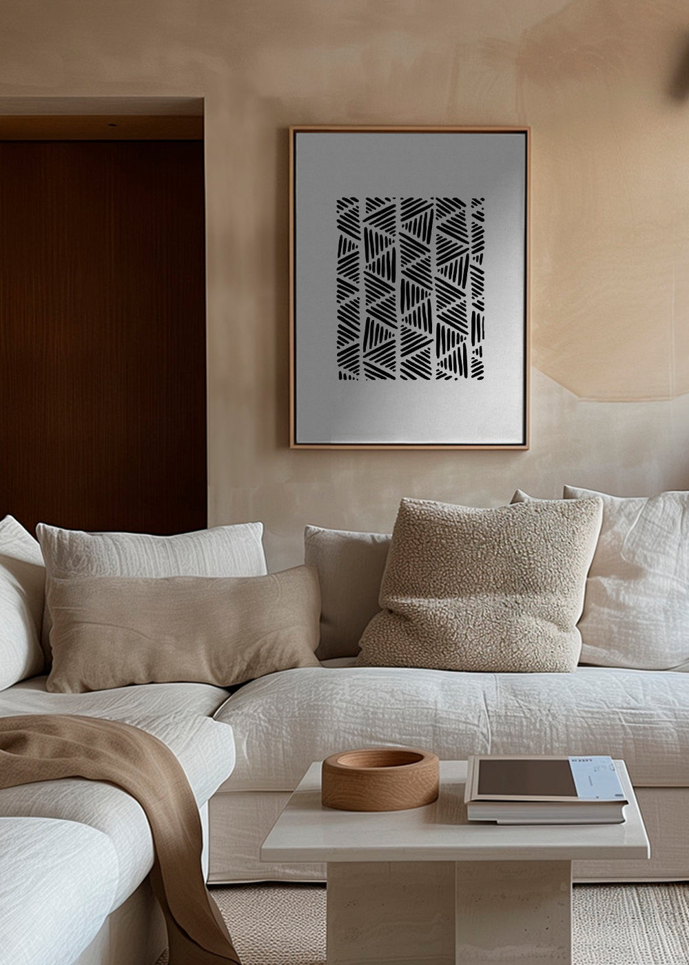 Sort-hvid kunst med trekantsmønster