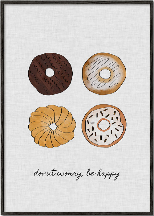 Køkkenkunst med donut-illustration og sjov tekst