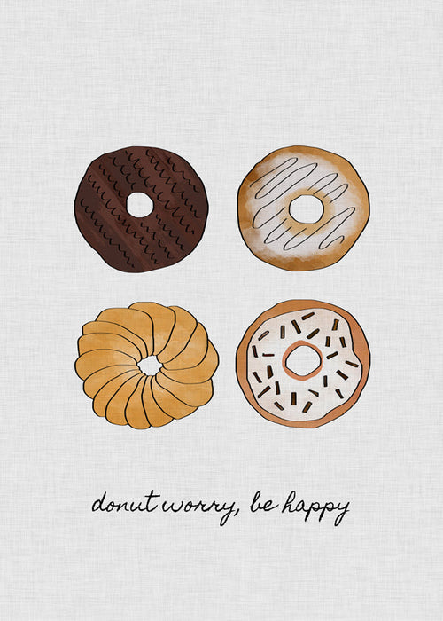 Køkkenkunst med donut-illustration og sjov tekst