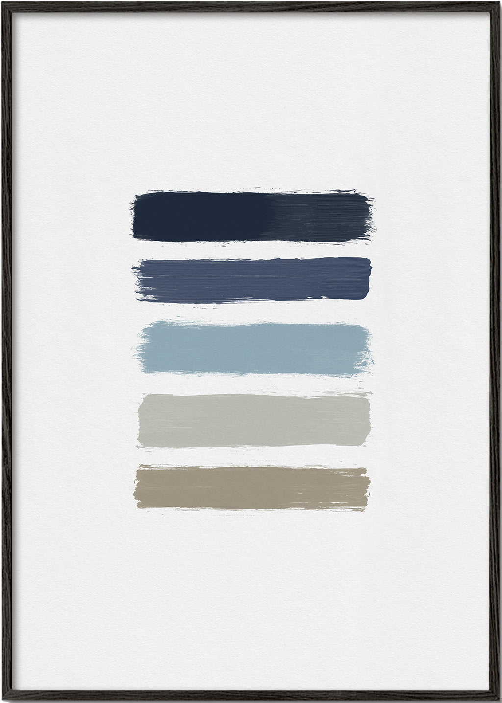 Minimalistisk tryk med blå og taupe striber