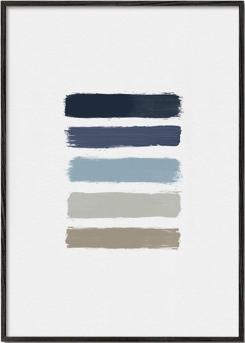 Minimalistisk tryk med blå og taupe striber