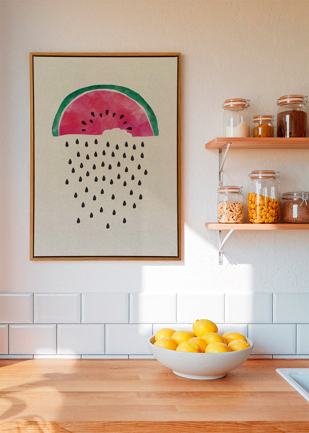Køkkenkunst vandmelon akvarel