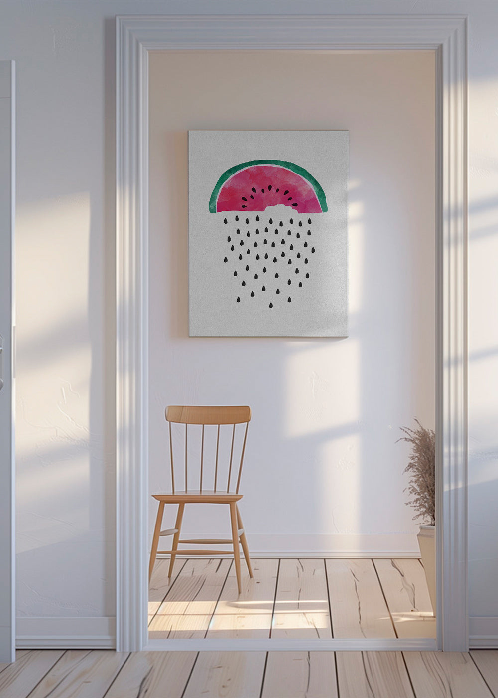 Køkkenkunst vandmelon akvarel