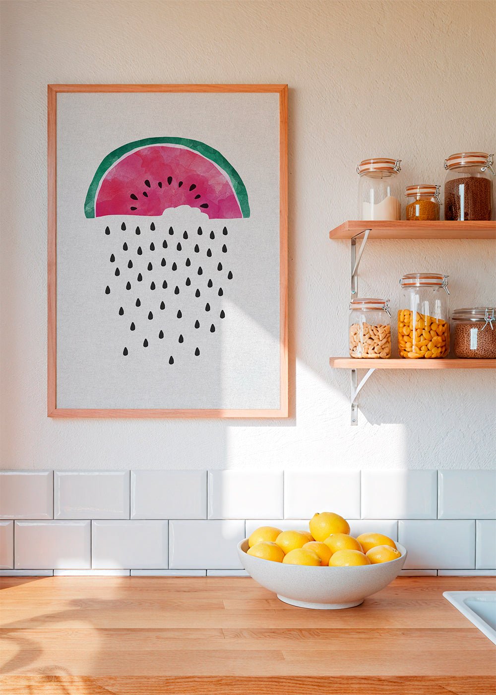 Køkkenkunst vandmelon akvarel