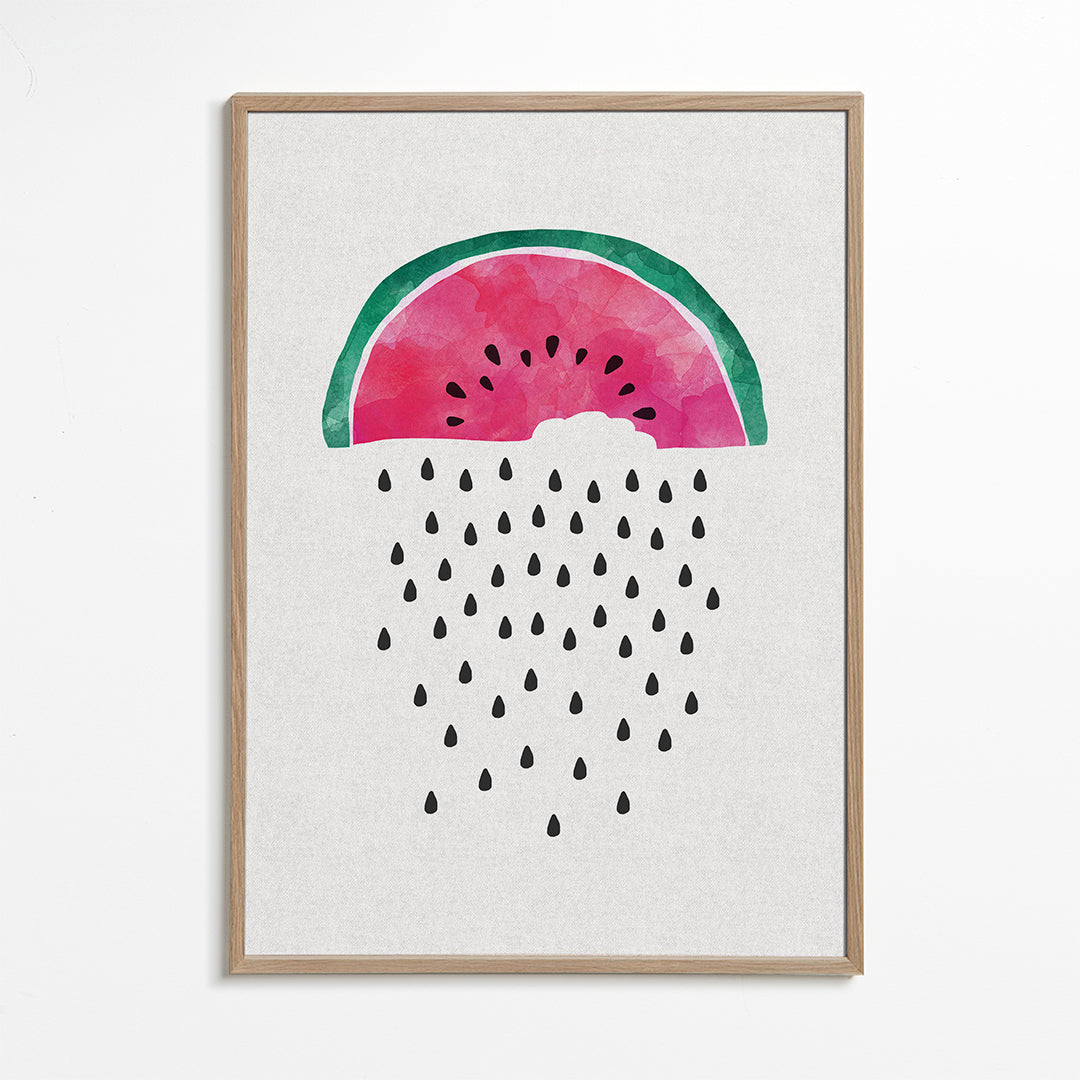 Køkkenkunst vandmelon akvarel