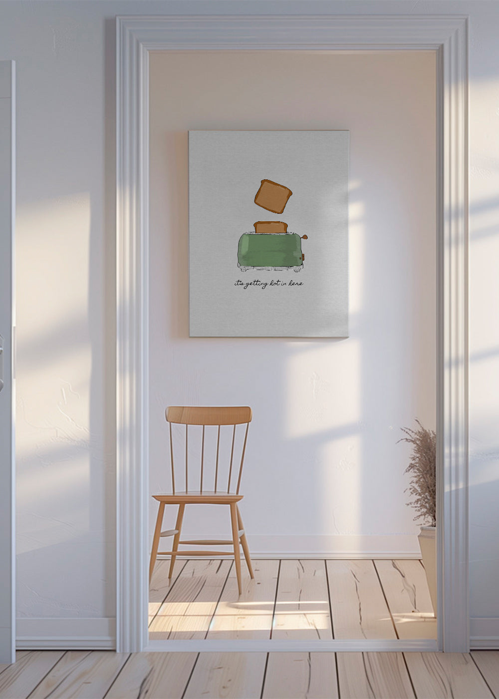 Køkkenkunst med illustreret brødrister