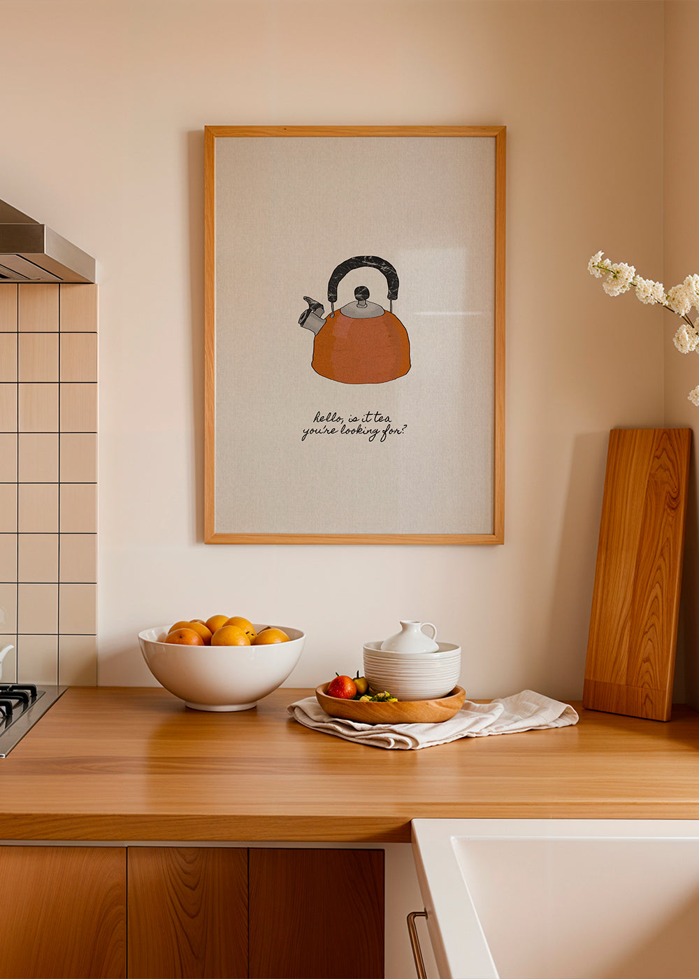 Køkkenkunst illustreret kedel med skrift