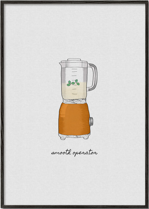 Køkkenkunst med orange blender
