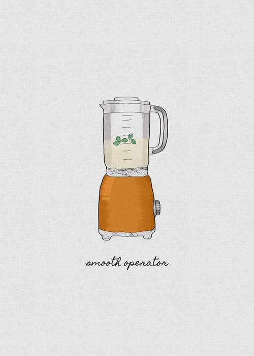 Køkkenkunst med orange blender