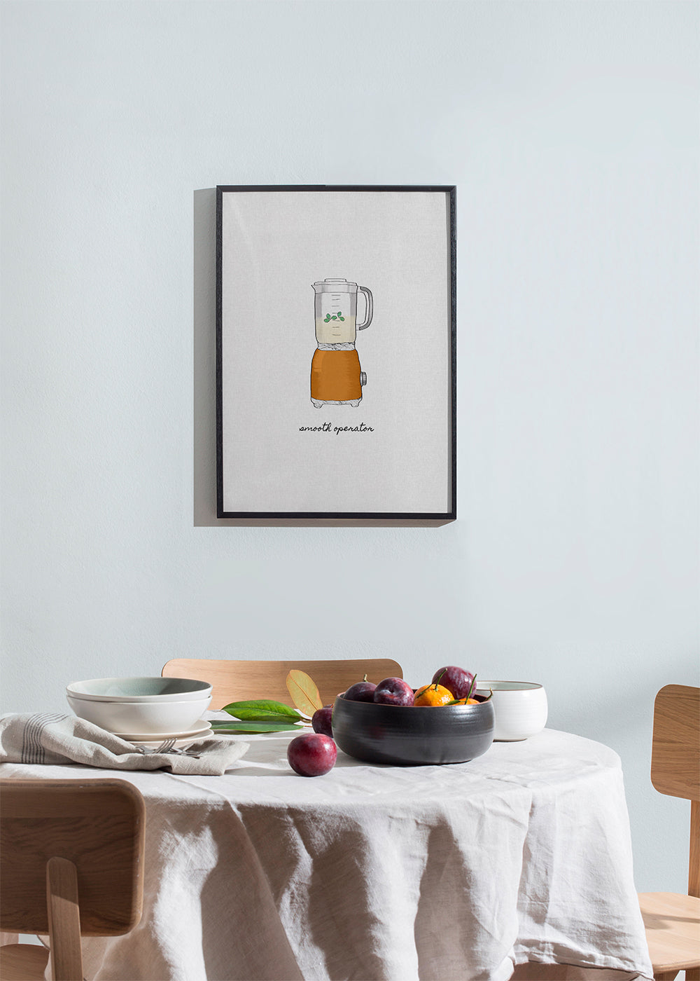 Køkkenkunst med orange blender
