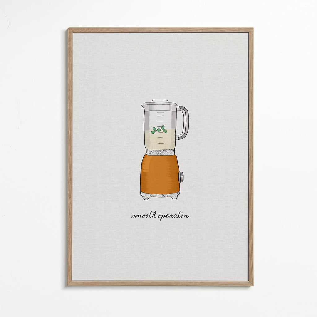 Køkkenkunst med orange blender