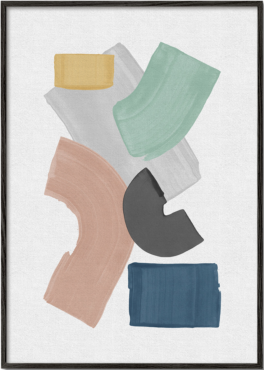Abstrakt kunst med pastelfarvede blokke