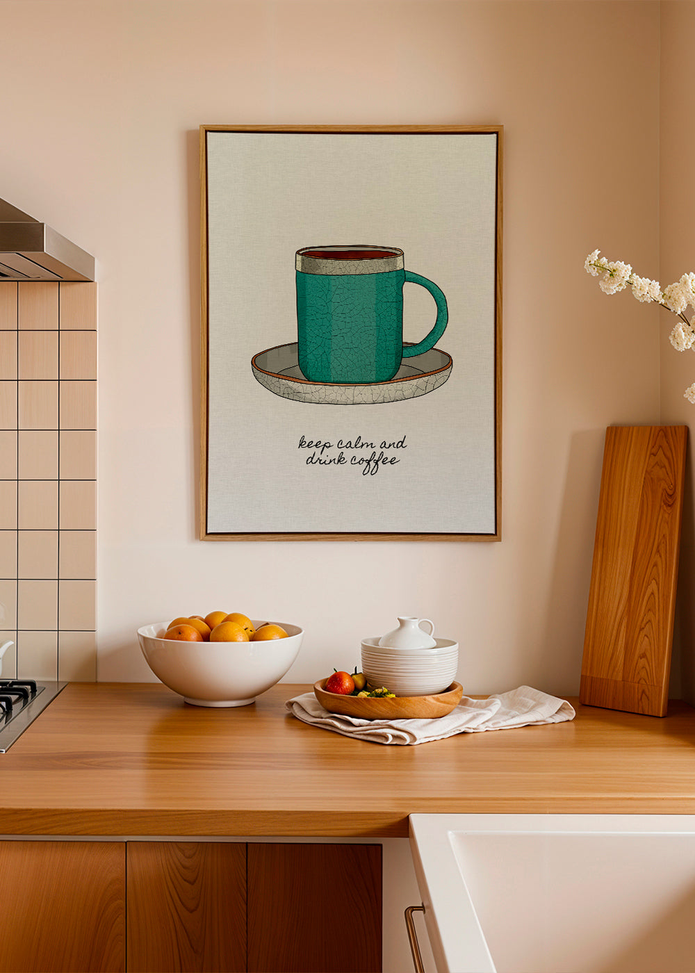 Køkkenkunst: illustreret kaffekop