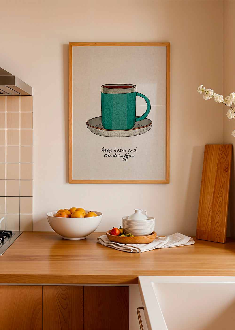 Køkkenkunst: illustreret kaffekop