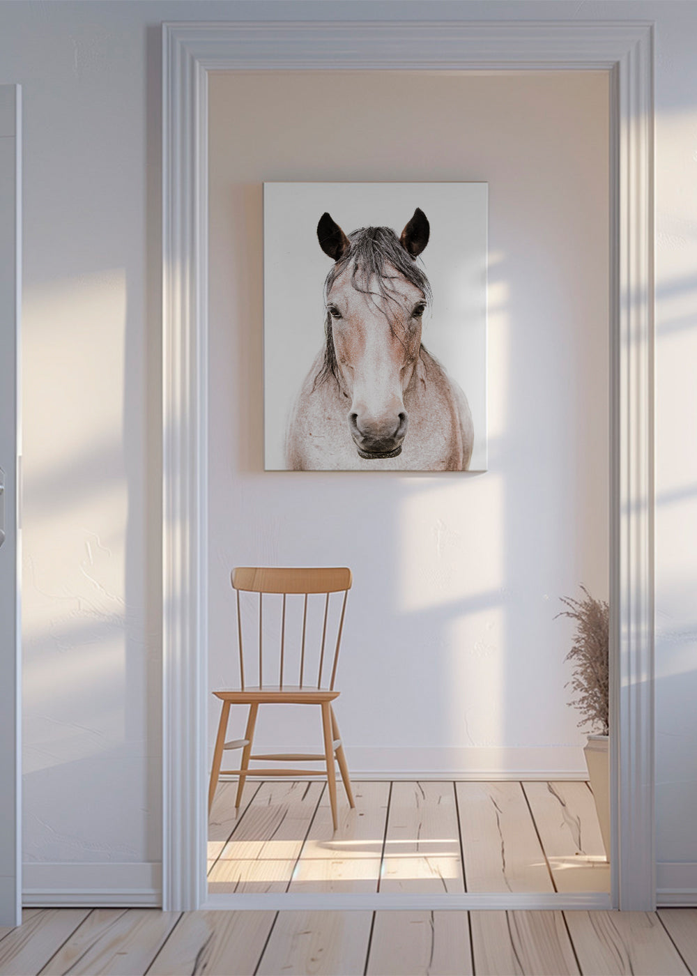 Hest portræt minimalistisk