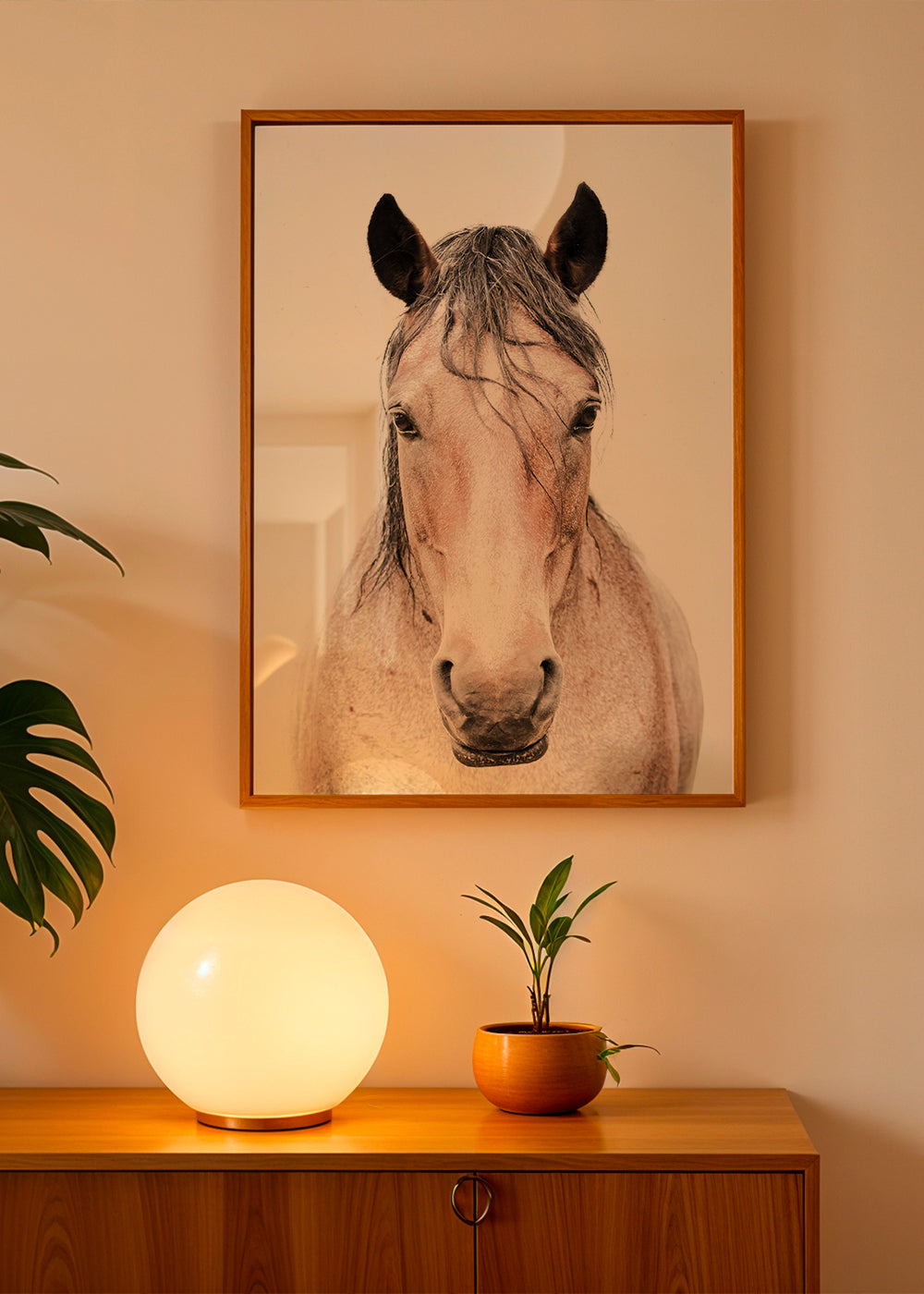 Hest portræt minimalistisk