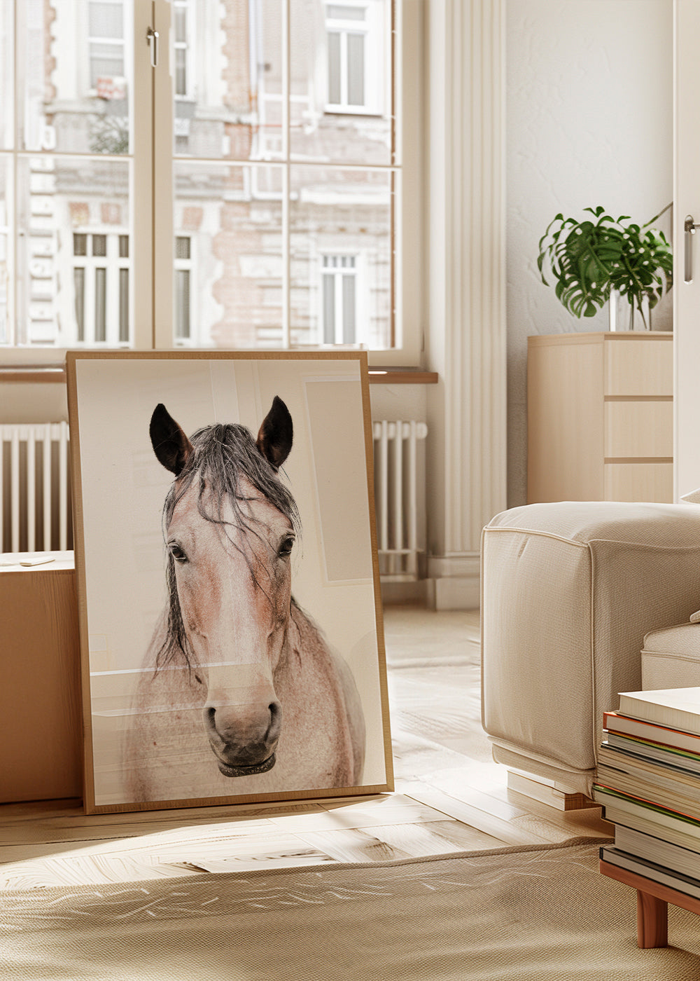 Hest portræt minimalistisk
