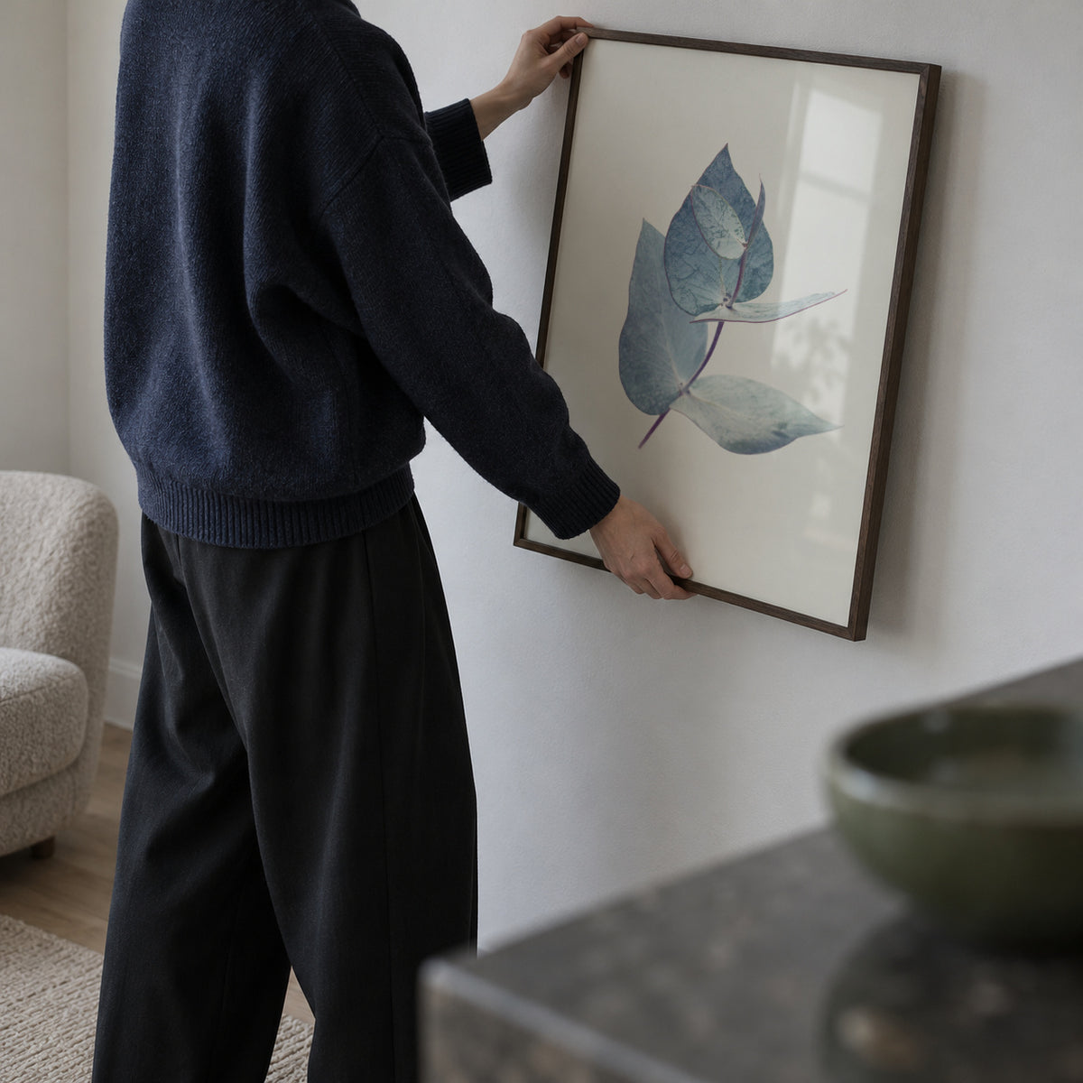 Eucalyptus I - Framed poster in an interior