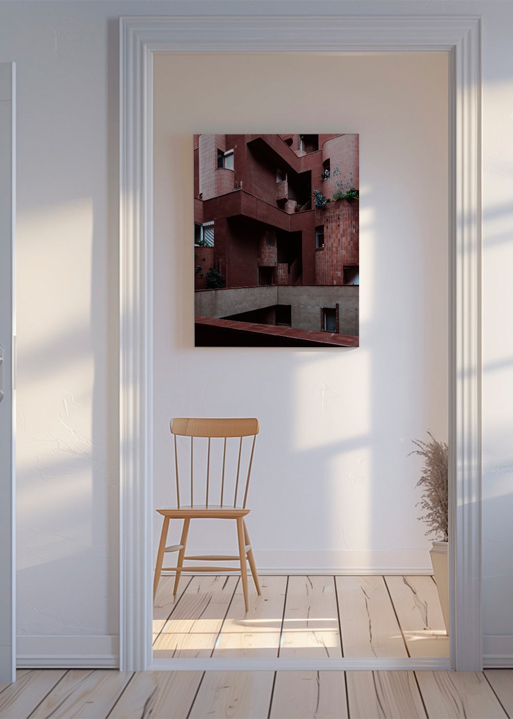 Køkkenkunst med rød terrakottafacade