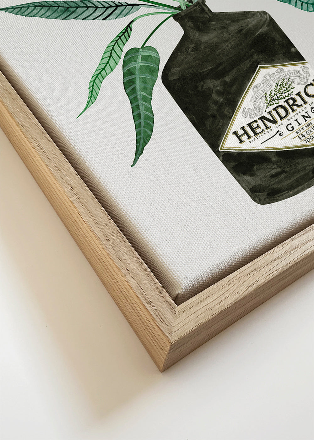 Køkkenkunst Hendrick's flaske med løv
