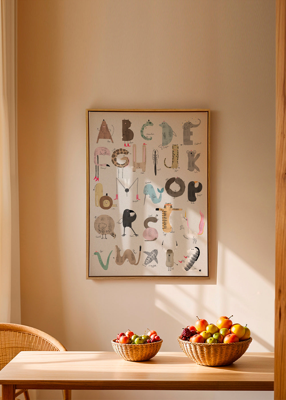 Børneplakat ABC dyr