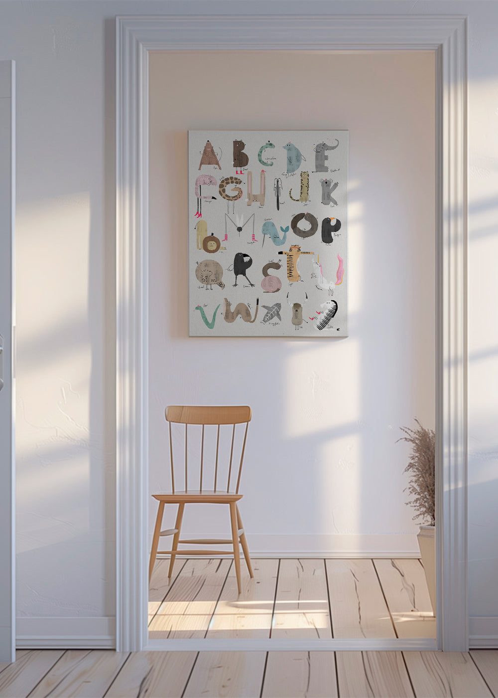 Børneplakat ABC dyr