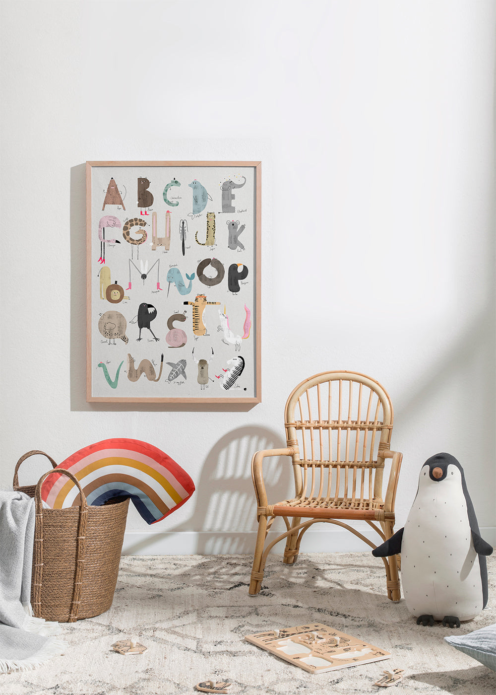 Børneplakat ABC dyr