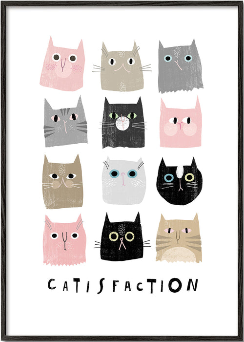 Legesyg katteillustration i gitter