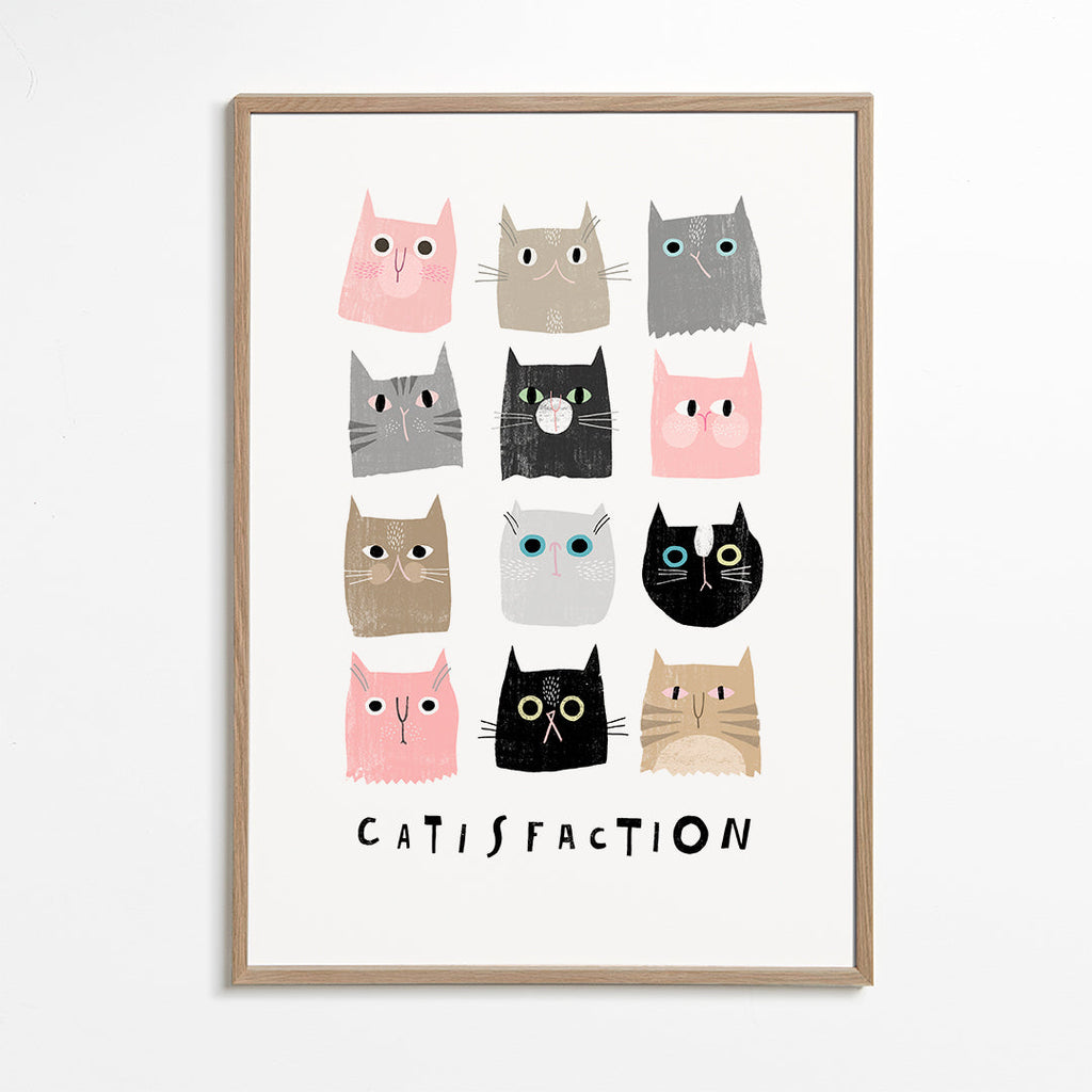 Legesyg katteillustration i gitter