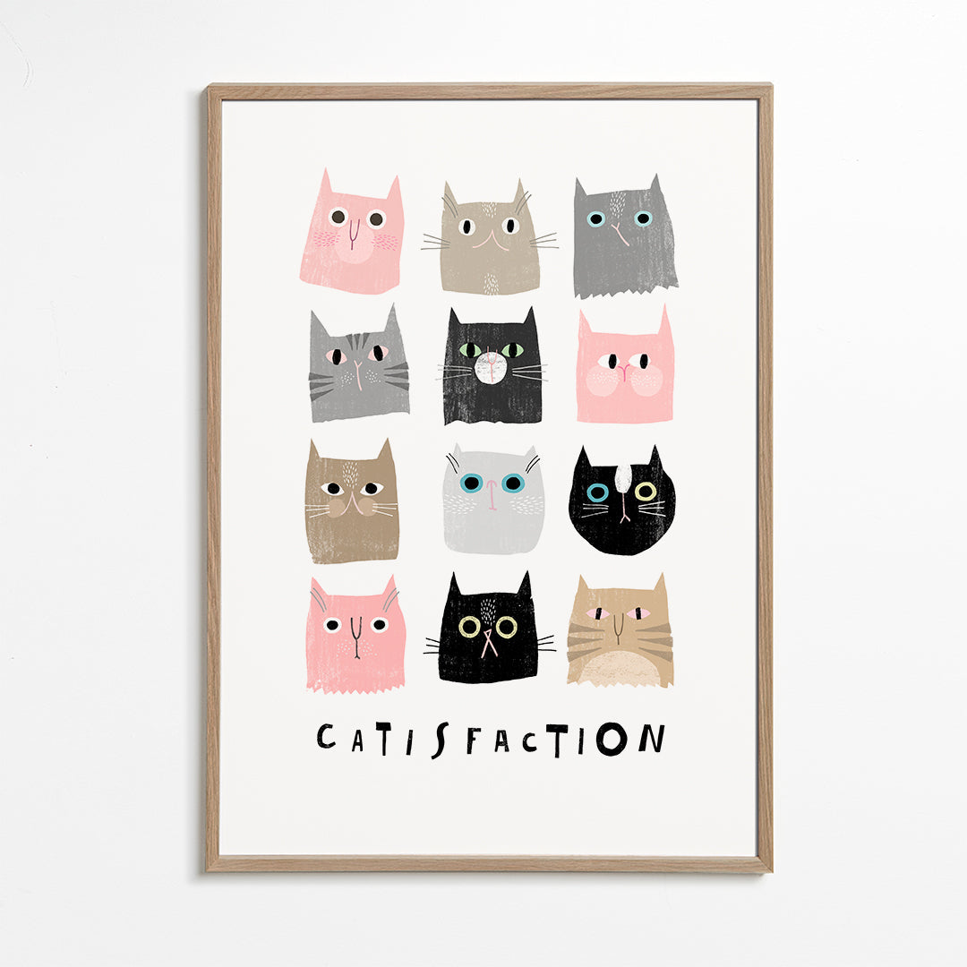 Legesyg katteillustration i gitter