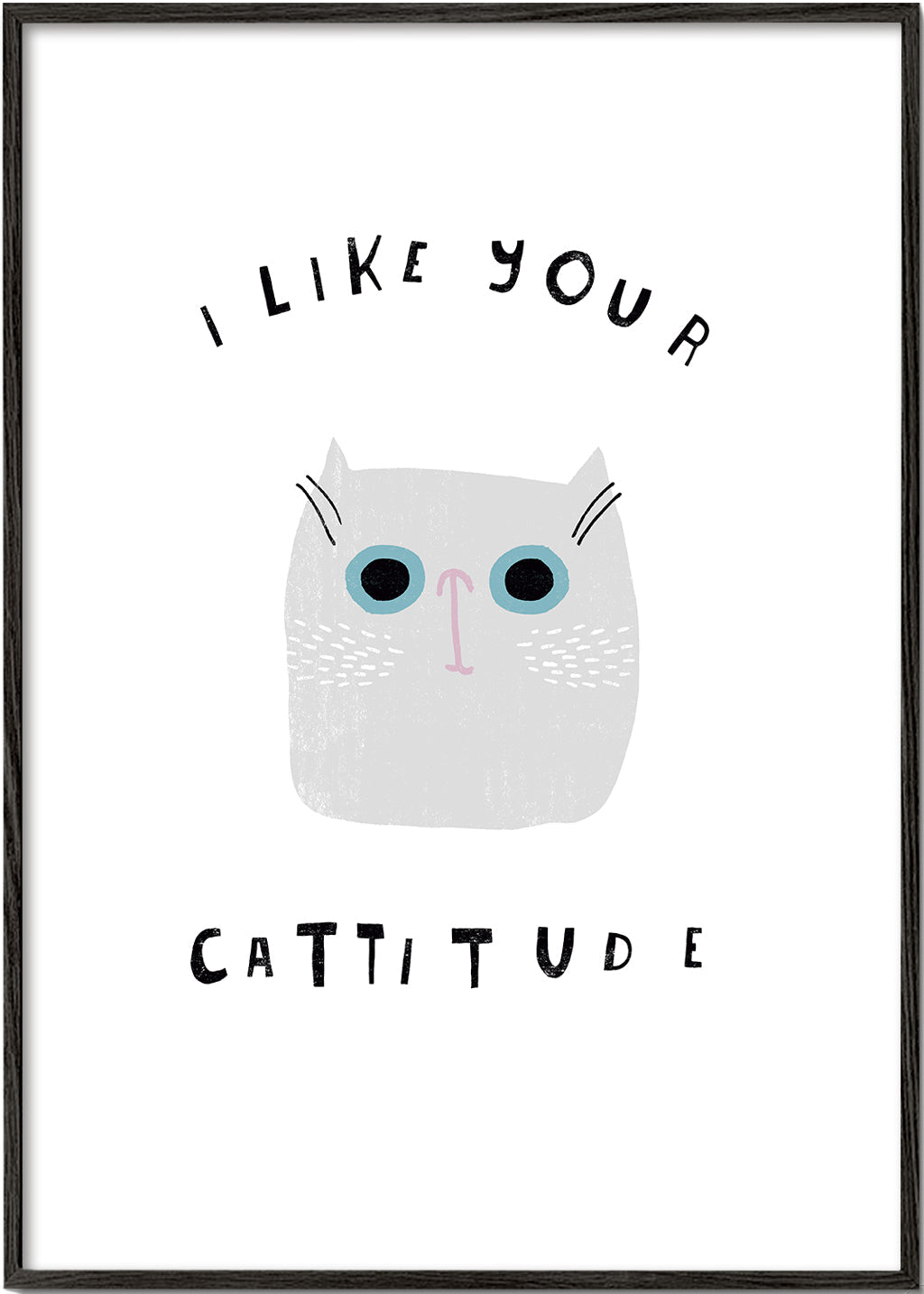 Minimalistisk katteplakat med sjov tekst