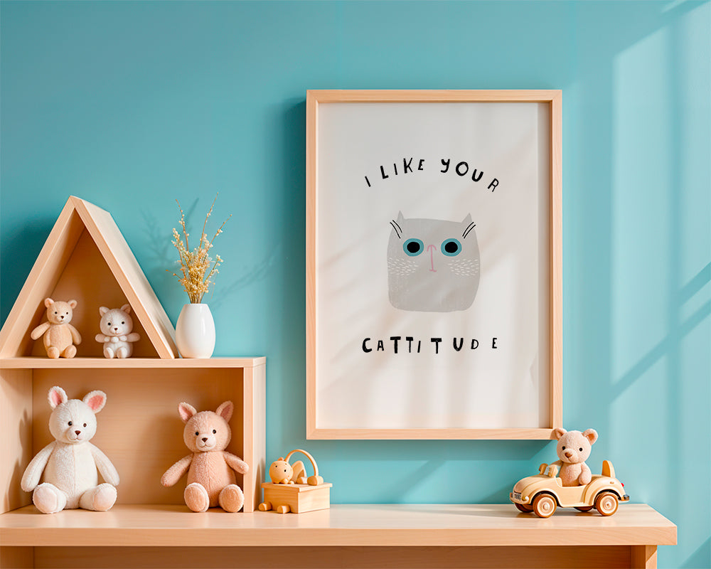 Minimalistisk katteplakat med sjov tekst