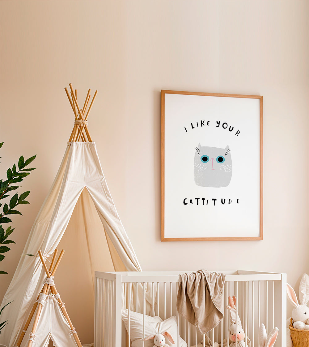 Minimalistisk katteplakat med sjov tekst