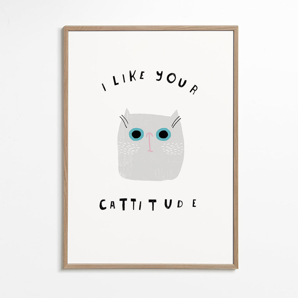 Minimalistisk katteplakat med sjov tekst