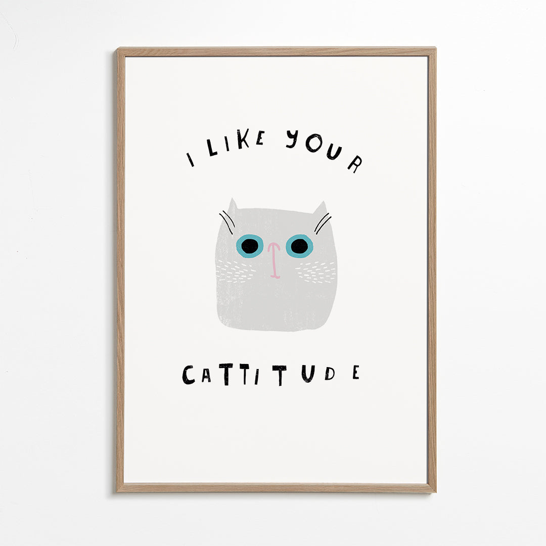 Minimalistisk katteplakat med sjov tekst