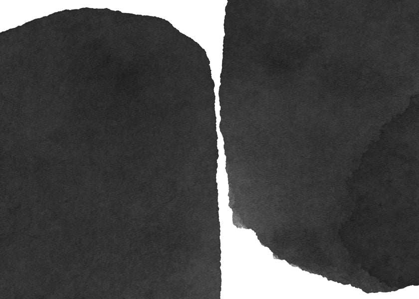 Sort-hvidt minimalistisk billede med blækpletter